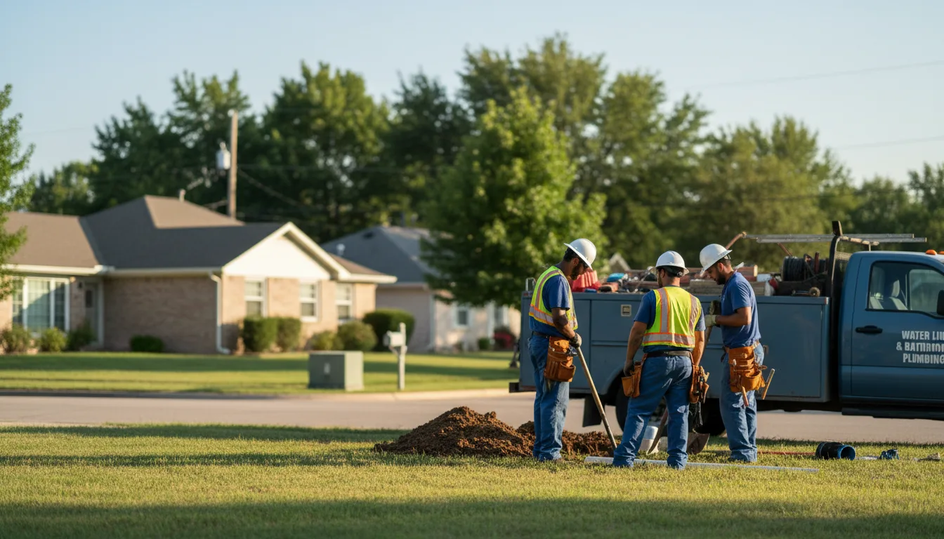 Residential water line and bathroom plumbing service in Pawhuska, OK